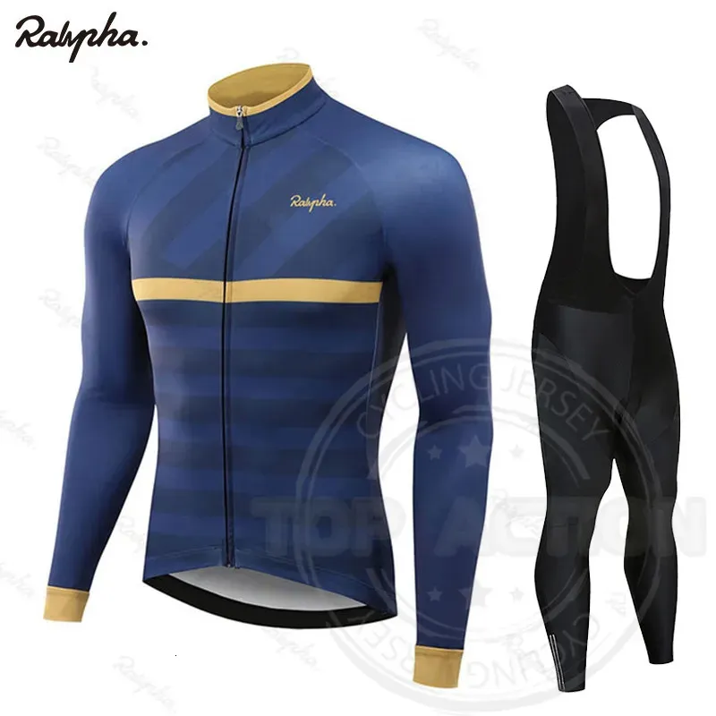 Raphaful Autumn Cycling Jersey Conjunto de mangas compridas roupas de bicicleta de montanha usam homens de corrida de bicicleta ROPA MAILLOT CICLISMO 2312227