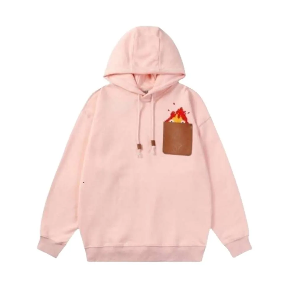 LOEWEE PINK POLO HOODIEデザイナーファッションメンズクラシックオリジナル品質の秋のセーター刺繍入り汎用性のある女性のカジュアル気質通勤