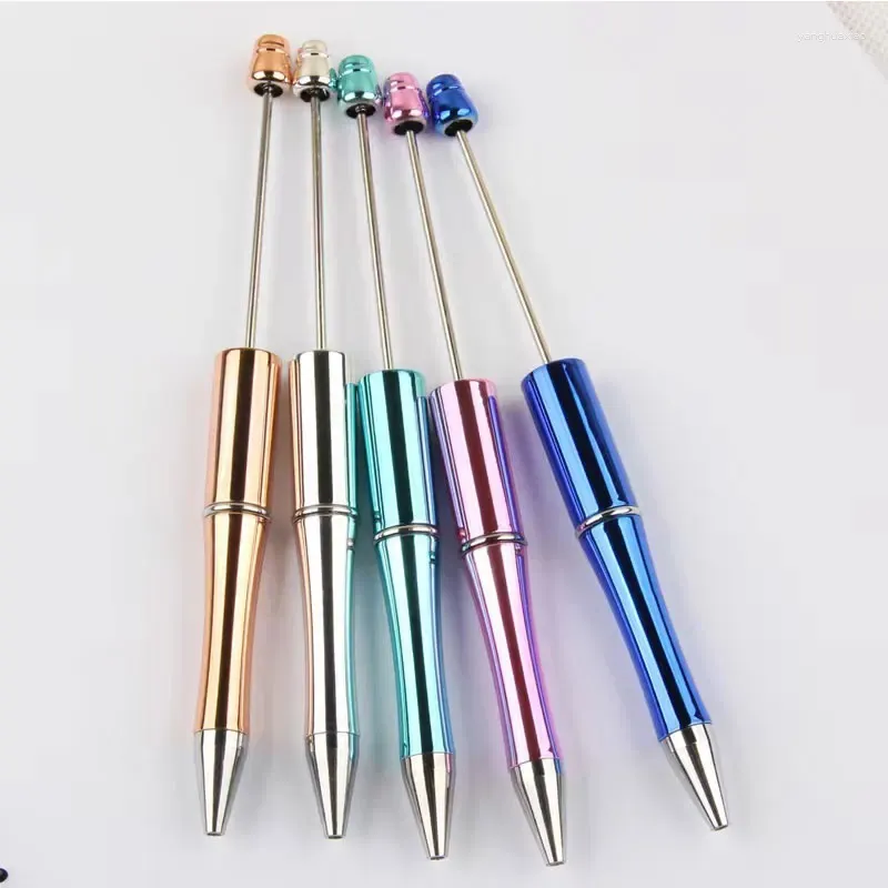 Plastic Bead Pens Beads Ballpoint Children Students Office School Supplies Black Ink Roller Ball Pen Child