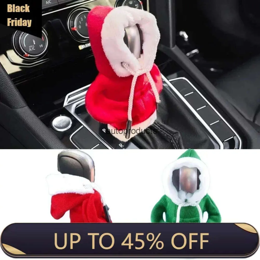 Uppdatera nya nya vinter mode hoodies bil Gear Shift Knob täcker manuell handtag växel växel dekor automatisk magisk jul interiör tillbehör