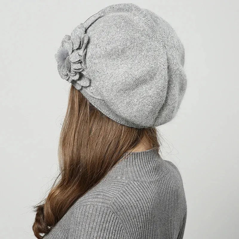 Berete de iepure F, pălării de lână tricotate, iarna, cald, capac de femeie, fete, căciuli, pălărie de blană, Gorros Bonnet Femme Hiver 2023_voghion.com