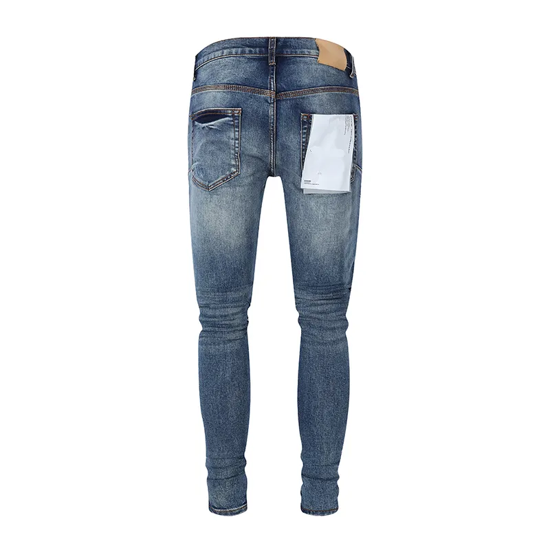 jeans Distressed Motorcycle biker jean Rock Skinny Slim Ripped hole letter Top Quality Brand Hip Hop Denim Pants