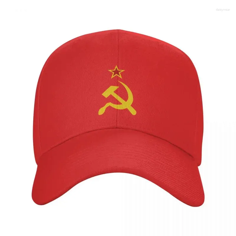 Bola bonés russo bandeira soviética boné de beisebol para mulheres homens respirável cccp urss martelo e foice pai chapéu desempenho chapéus de verão