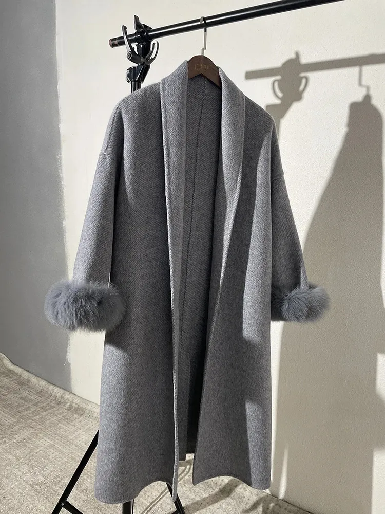 Save Big on Bulk Long Wool Overcoat Women's 100 Wool Coat Womens Warm Gray  Double Sided Woolen Overcoat, Tall Womens Wool Coats Autumn Winter Jacket, 
