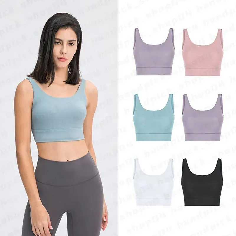 의상 Lu Womens U Back Sports Yoga Bra Seeveless Crop Facks Fashion Tank Tops Low Impact 운동 요가 브라 내장 브래지어 A148