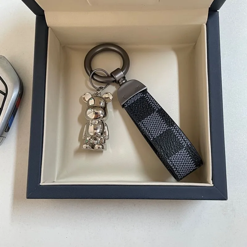 Keychain en cuir délicat de concepteur de luxe de luxe Kelemper en alliage zinc en argent LEART UNISE