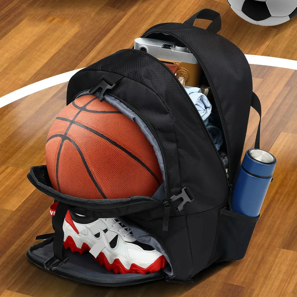 Unisex Basketball Backpack Waterproof Laptop Backpack Large Capacity with Shoes Compartment Football Volleyball Handball Bag 231227