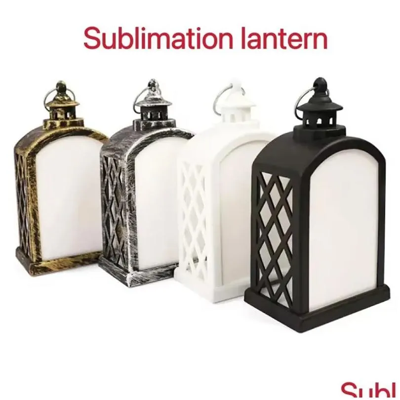 Weihnachtsdekorationen Sublimation LED-Laternen Kaminlampe Handlicht doppelseitig für Zuhause und im Freien Ups Drop Delivery Gar Dhtho