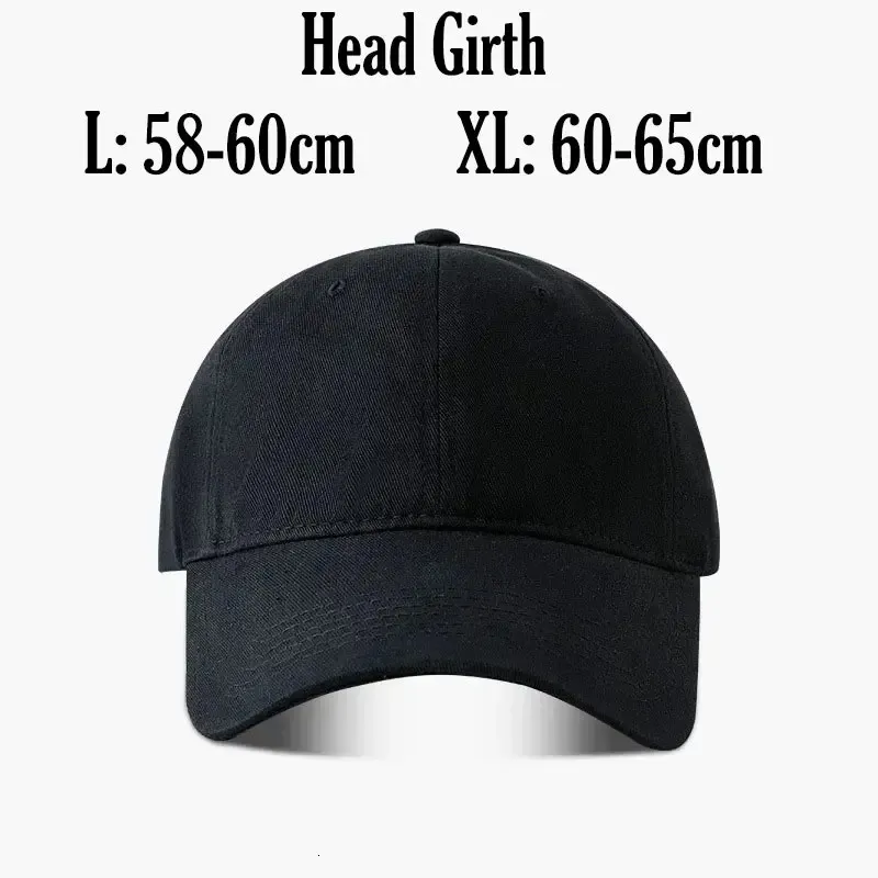 Big Head Man Large Size Baseball Cap 5860cm 6065cm Plus Cotton Dad Woman Outdoor Sport Ball Unisex Adult Caps 231226