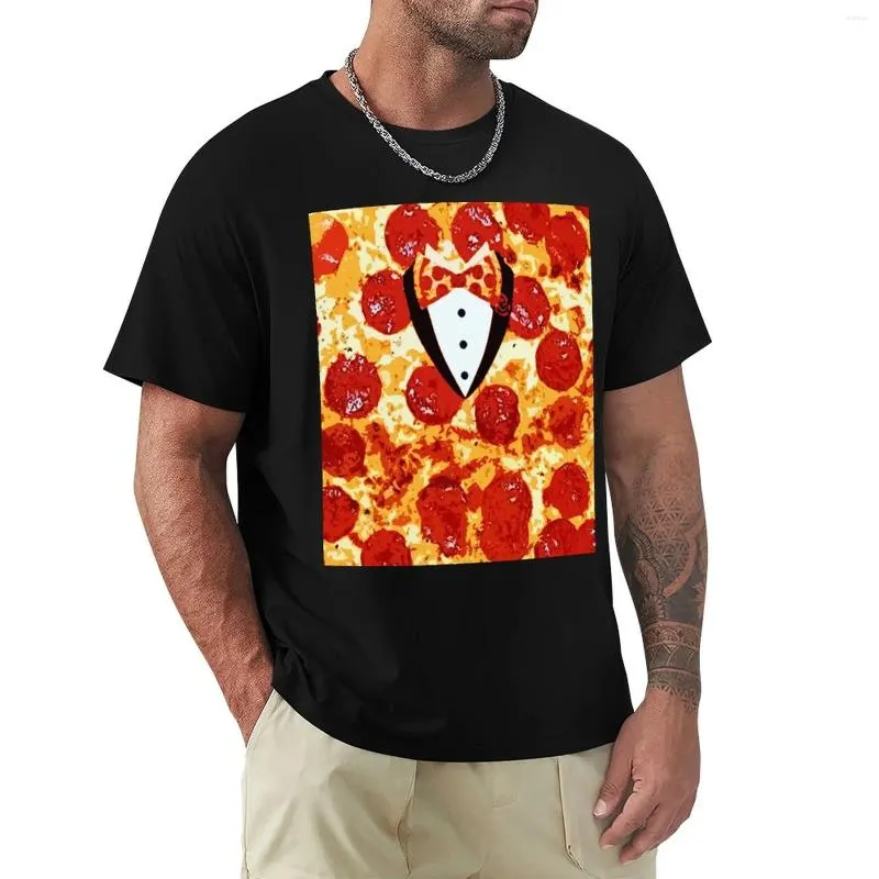 Herrpolos pepperoni pizza tuxedo t-shirt kort ärm tee män