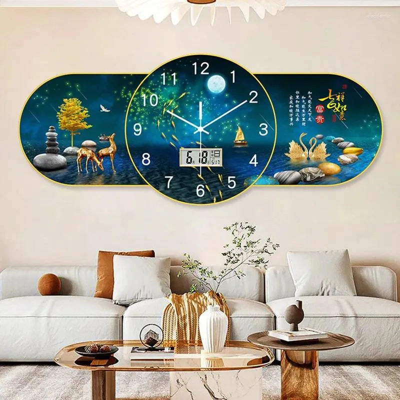 Relojes De Pared Reloj De Lujo Ligero Ambiente De Sala De Estar