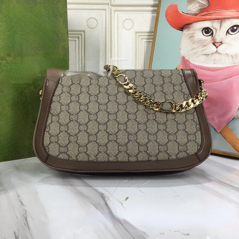 Designertassen voor dames Nieuwe in elkaar grijpende kettingtas Niche Temperament Schouder Crossbody Onderarmtas Oude bloem Europese en Amerikaanse stijl