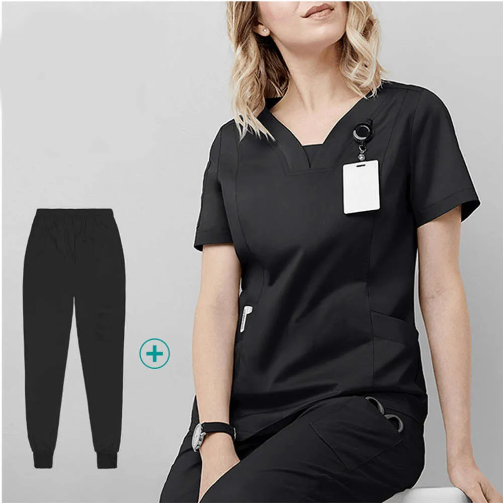 YL039 Chirurgische Overalls Medizinische Uniform Zwei -teilige Hosen Scrubs Krankenhausbleibekleidung Gesundheit Krankenschwester Zahnbetriebsbetrieb Anzug Arzt Jacke stop loe