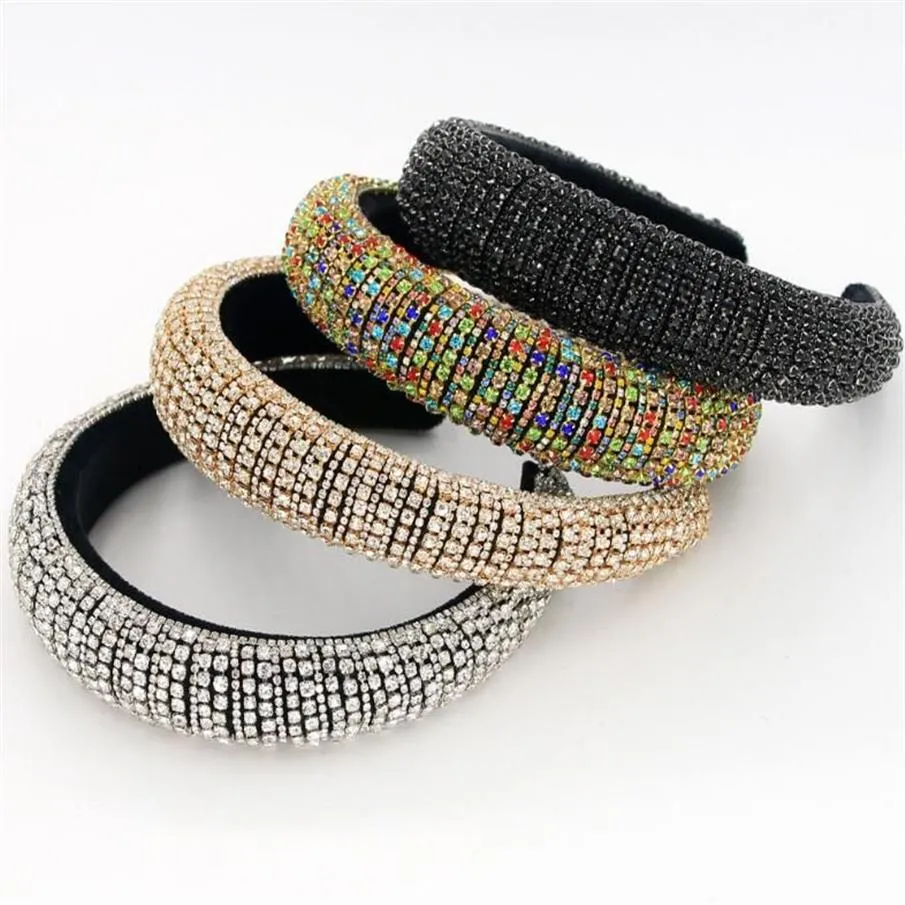 Nieuwe Barokke Volledige Crystal Hoofdbanden Haarbanden voor Vrouwen Bruiden Glanzend Gewatteerde Diamanten Hoofdband Haar Hoepel Fashion Party Sieraden Acces2483