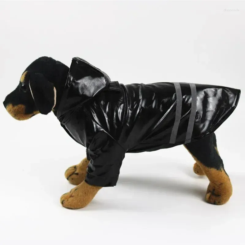 ملابس الكلاب في الهواء الطلق انعكاس ملابس المطر معطفات المطر الكلاب جربات الحيوانات الأليفة لفرقة معطف مقنع مقنّع للماء S-XL