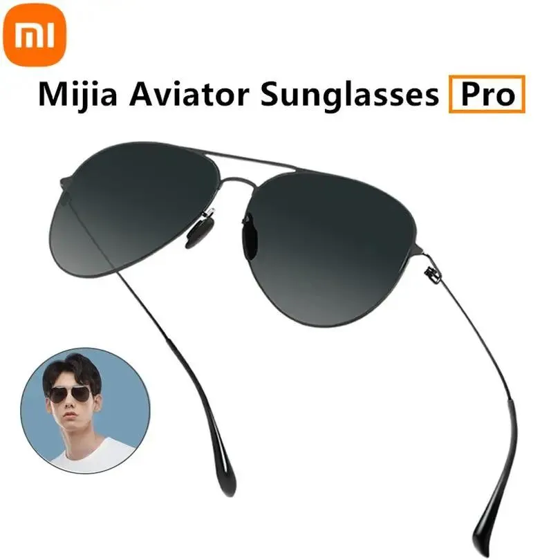 Lunettes de soleil Xiaomi Mijia Aviator lunettes de soleil Pro Block UV antireflet monture ultra-mince en acier inoxydable pour voyage en plein air homme femme