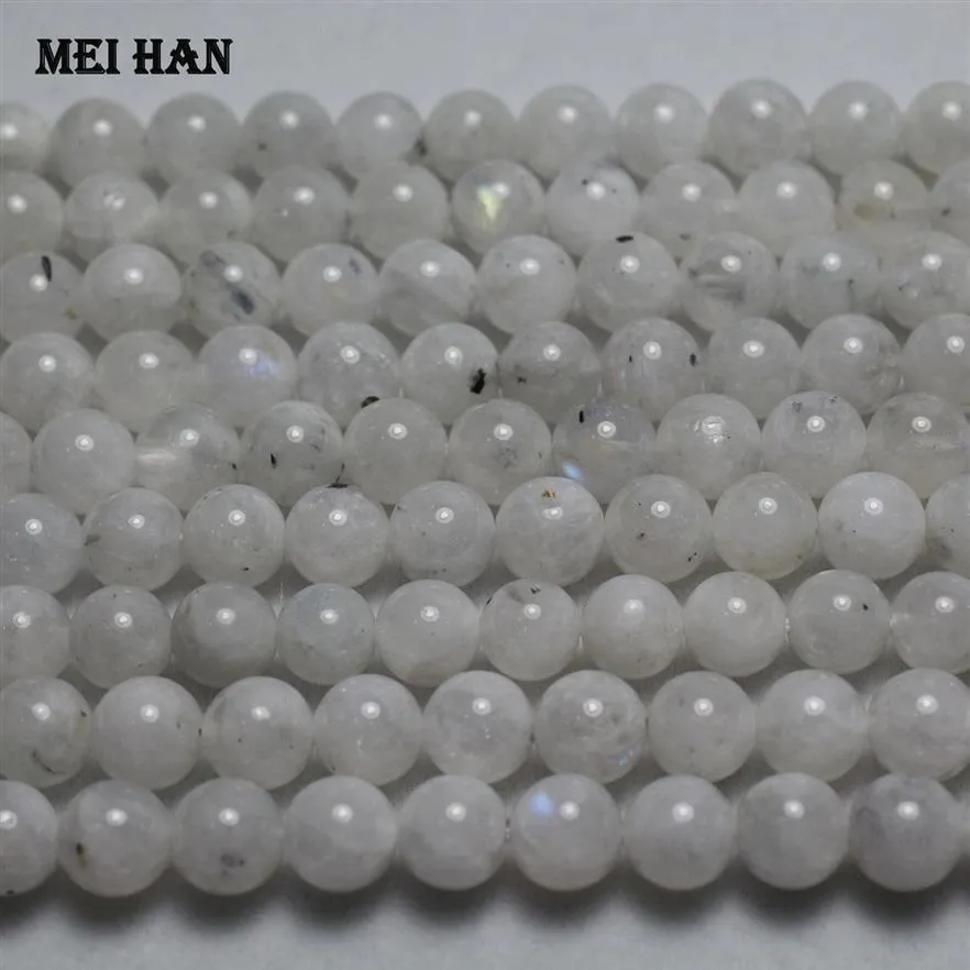Meihan全体の約48ビーズセット本物の8mm -0 2レインボームーンストーン滑らかな丸い丸いゆるいビーズ2009302806