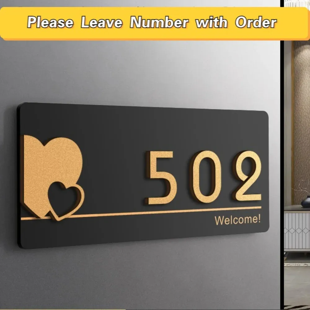 Acrylic Modern Door Plates Customized House Number From Kong09