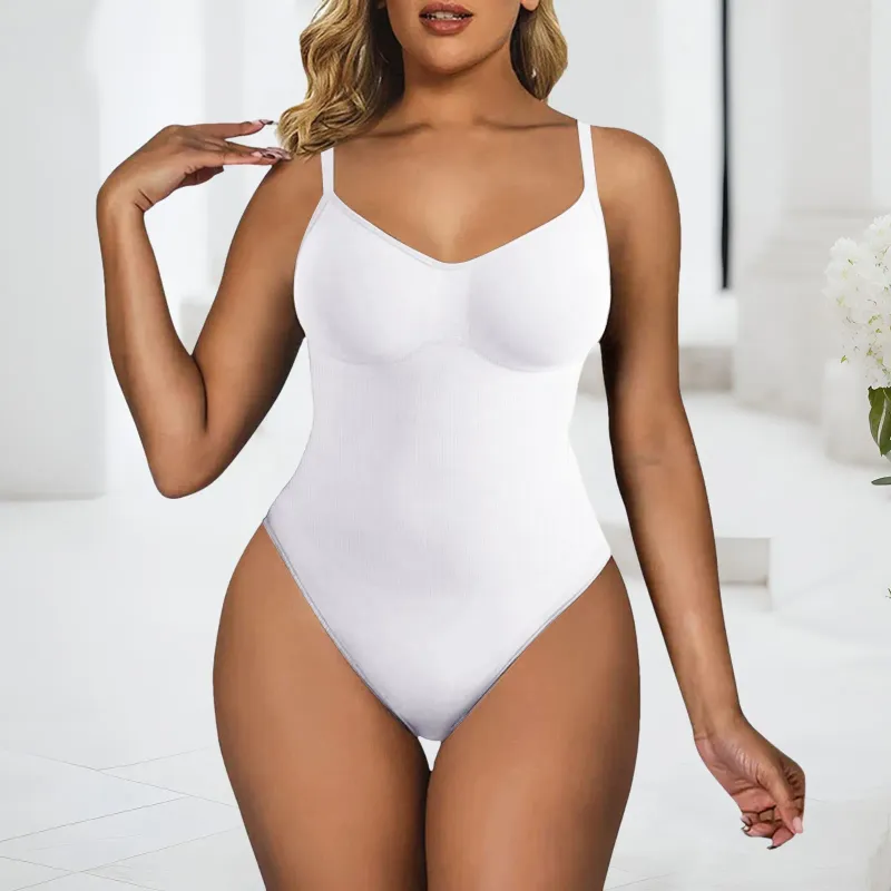 Modeladores femininos modeladores sem costura bodysuit controle de barriga bulifting plus size tanga suspensórios espartilho apertado