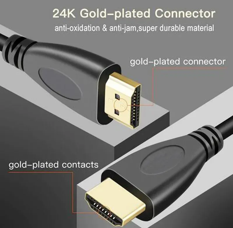 HDMI HD Cable Video Cables Gold Plated High Speed V1.4 1080P 3D Cable for HDTV 1080P Splitter Switcher 1m 1.5m 2m  15m