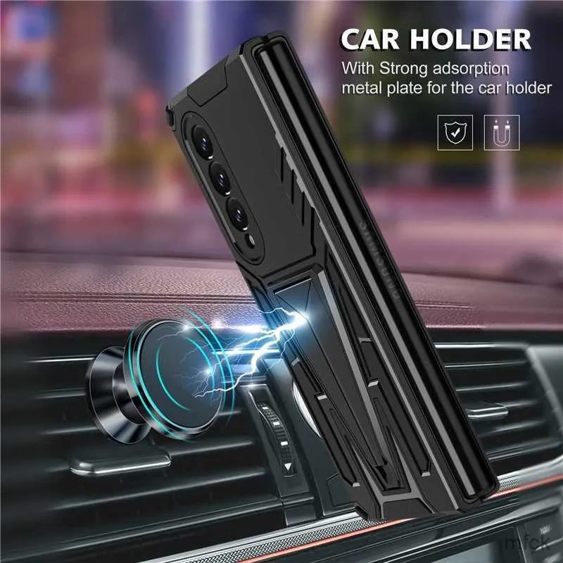 Cell Phone Cases Shockproof Magnetic Armor Case for Samsung Galaxy Z Fold3 5G Fold 4 Fold4 Fold 3 Anti-Slip Cell Phone Cover Fundas