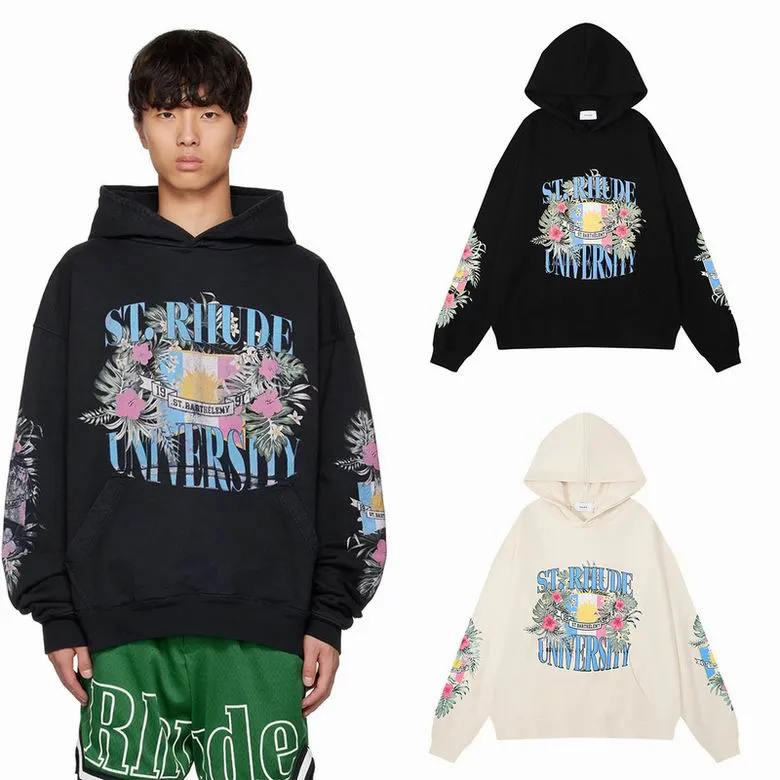 Rhude Designer Hoodie Men s Fashion Sports Hoodie Loose Long Sleeve Letter Print High Quality Luxury Brand Sweatshirt US Size S XL
