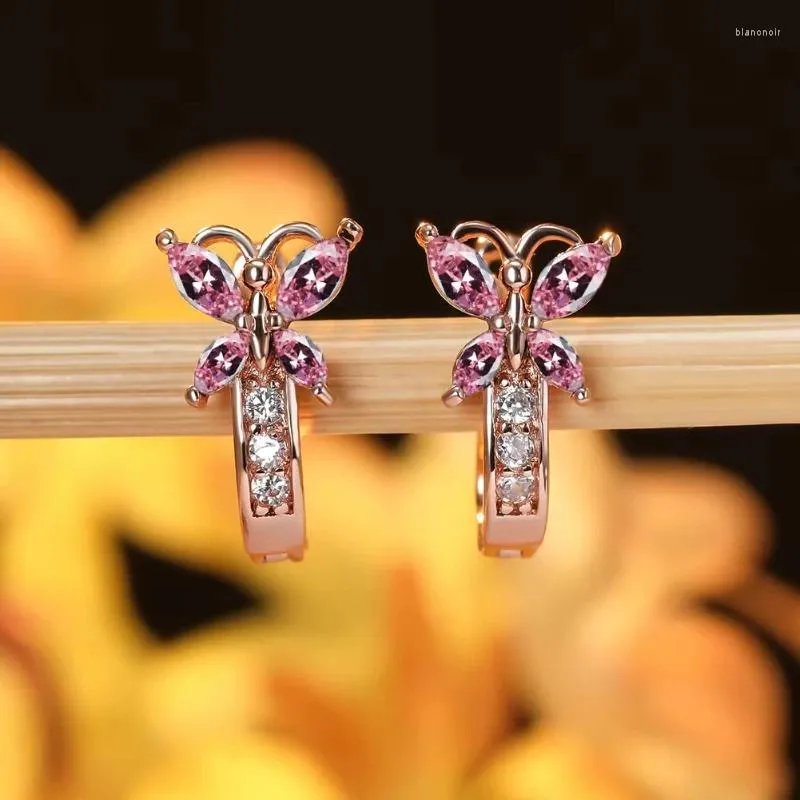 Браслеты со звеньями, серьги с радужными кристаллами, разноцветные цирконовые маленькие бабочки, розовое золото, свадебные украшения для женщин