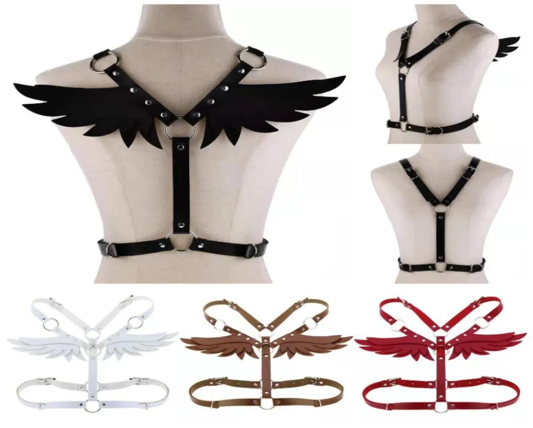 Belts 1pc Sexy Fashion Women Men Gothic Handmade PU Leather Harness Body Bondage Waist Strap Punk Rock Stylish Angle Wings VestBel3434412