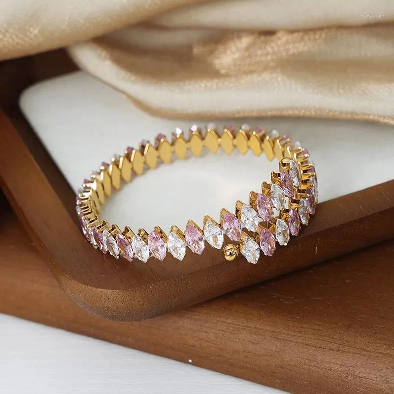 Распродажа, классические модные блестящие браслеты цвета розового золота с несколькими циркониями для элегантных дам, ювелирные аксессуары для путешествий