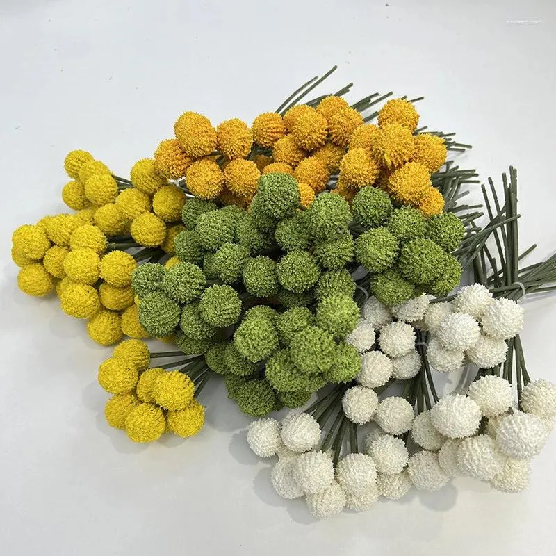 Decorative Flowers 25CM Artificial Gold Ball Chrysanthemum Ins Fruit Home Decoration Arrangement Bundle With 9 Ties Of Balls