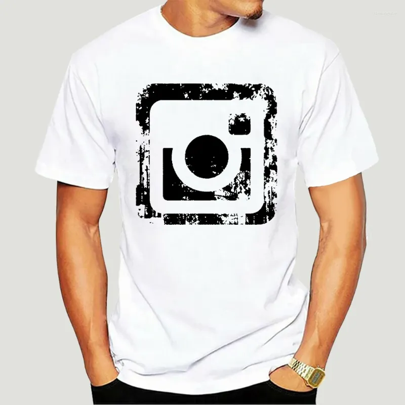 Erkek Tişörtleri Instagram Logo Siluet Gömlek Unisex 1120 Pamuk Tshirts Marka Giyim Vücut Geliştirme Üstleri Tees-2245D