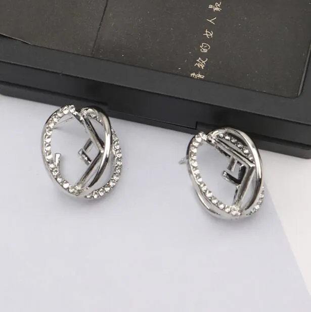 Brand Designer Earrings Letter Stud Eardrop Geometric Famous Women Crystal Pearl Earring Wedding Birthday Party Jewerlry