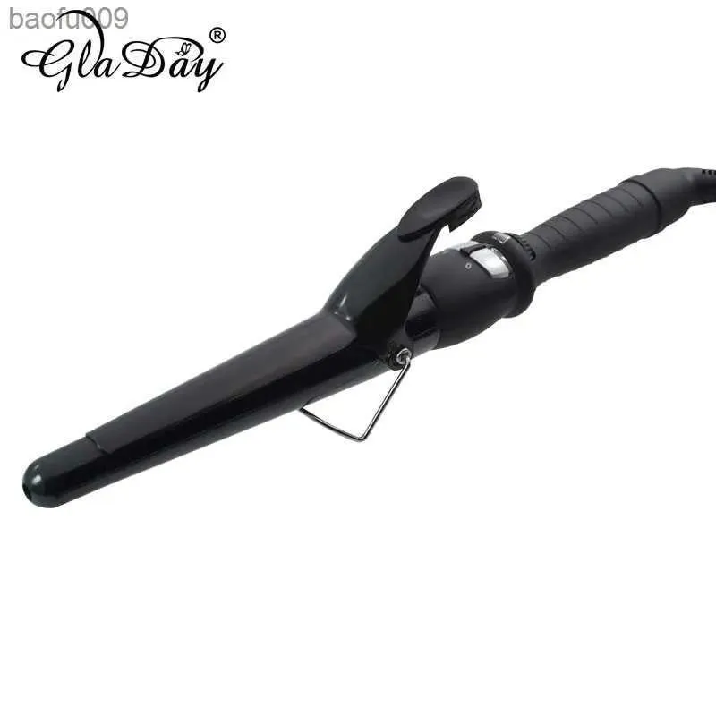 Irons Digital Temperaturkontroll Styling Tools Ceramic Cone Hair Curling Iron Tong Hair Curler Roller Curling Wand med Clip L230520