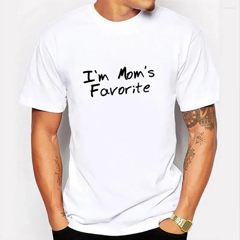 Men's T Shirts Funny Letter Print Summer Fashion For Men Im Mom's Favorite Mens Tops Clothing O-neck Casual Graphic