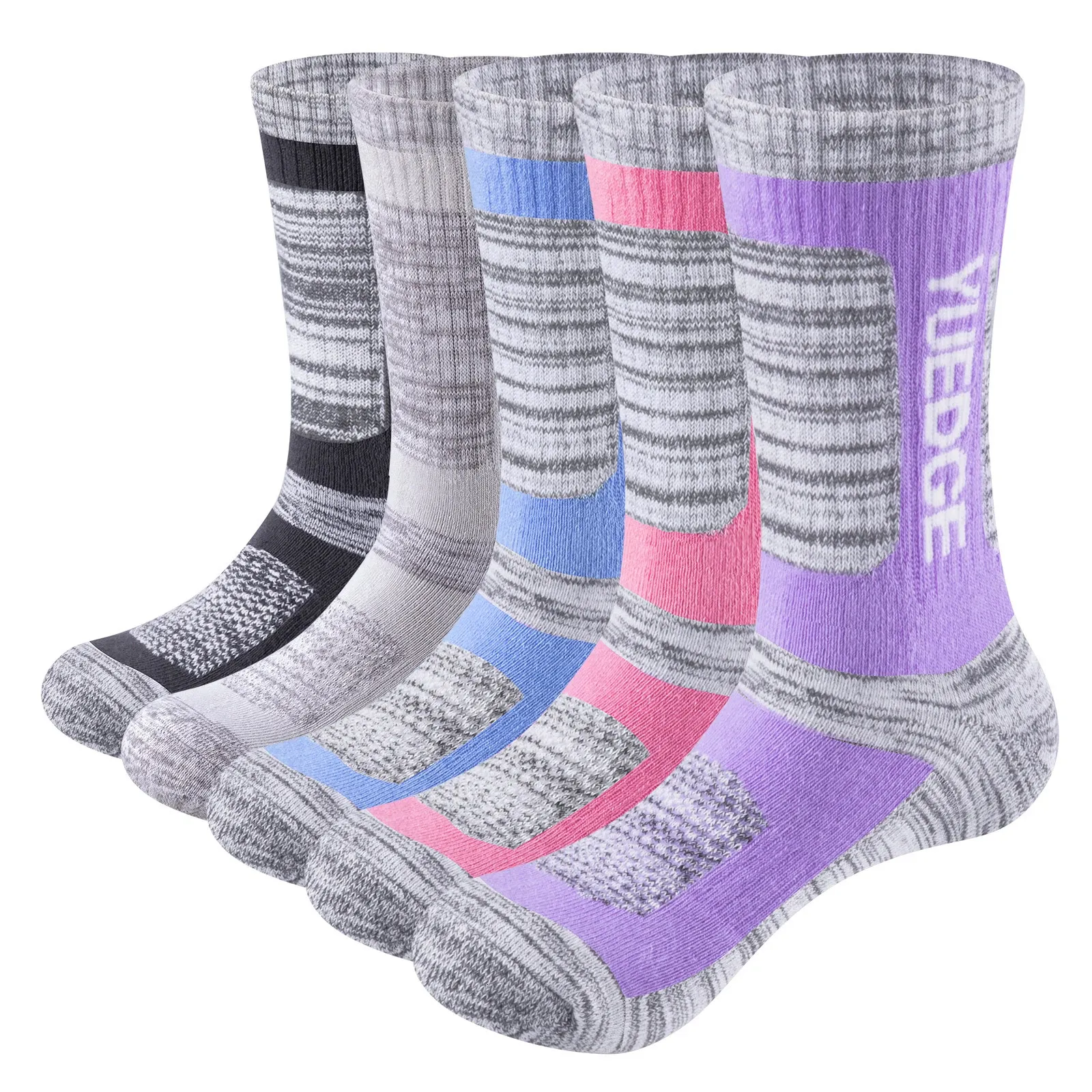 Yuedge Women's 5 Par Cotton Outdoor Sports Tennis Basketball Bekväm andas Söta modebesättningstränare Socks 231227