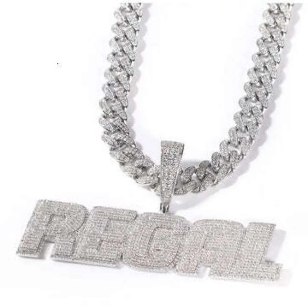 Uomo Iced Out Letter Custom Letter Mossanite Pendant Sterling Sier VVS Diamond Moissanite Pendants and Chain for Men