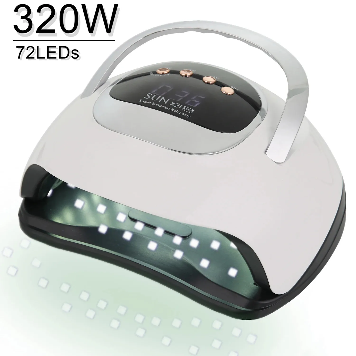 320w sun x21 max máquina de secador de unhas 72 leds uv lâmpada led para unhas gel polonês cura manicure 10306099s temporizador display lcd 231226