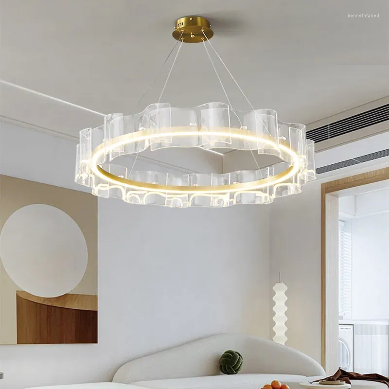 Lampade a sospensione Ristorante nordico Lampadario Atmosfera minimalista Luce Anello principale di lusso Soggiorno moderno e semplice