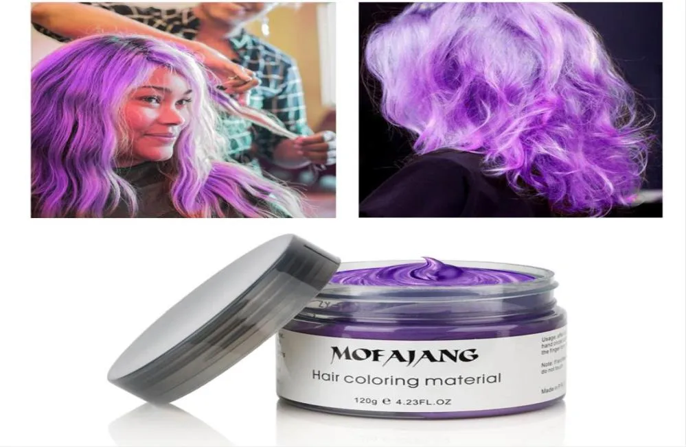 Mofajang Hair Wax Coloring 120g styling per capelli Mofajang Pomade Forte stile ripristinante Pomata cera grande scheletro affettato 8 colori Capelli 5236313