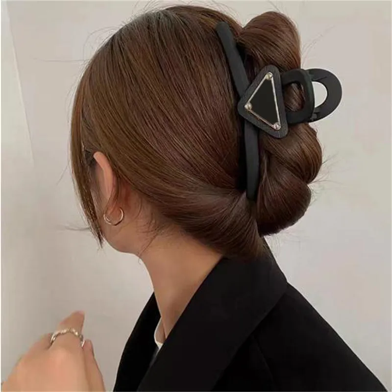 Grampo de cabelo preto para mulheres high end p tubarão clipes requintado headwear minimalista grande tamanho grab grampos moda na moda meninas headwear