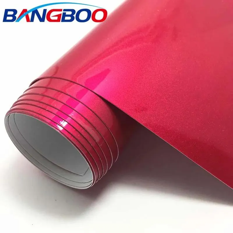 1.52*18 M Allingrosso Super Gloss Candy Rose Red Vinile Adesivo In