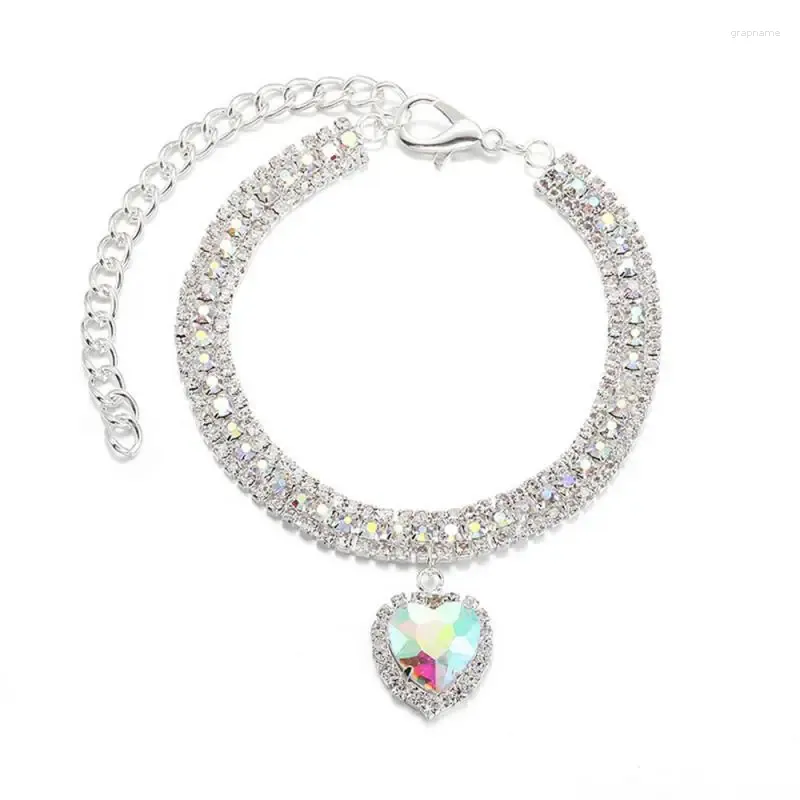 Collari per cani Collare per gatti con strass Ciondolo a forma di cuore per animali domestici Accessori Gattini Gatti da interno Piccoli compleanni