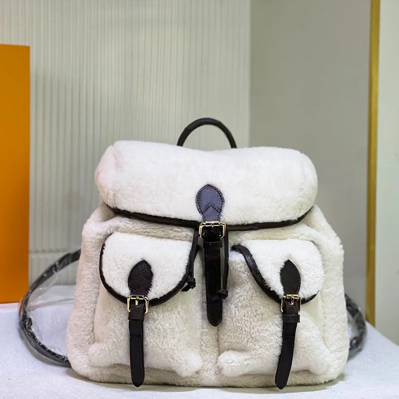 Large Capacity Wool sherpani backpack with Multi Pocket Design for Women and Men Bright Leather Crossbody Bag with Adjustable Straps and Detachable Strapping