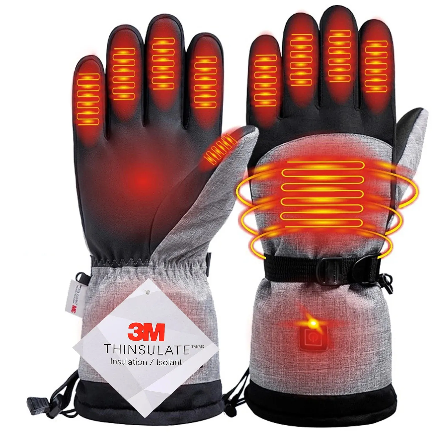 Gants d'hiver Chauffage de coton Glants thermiques électriques pour le snowboard étanche à vélo de moto ski extérieur 231227