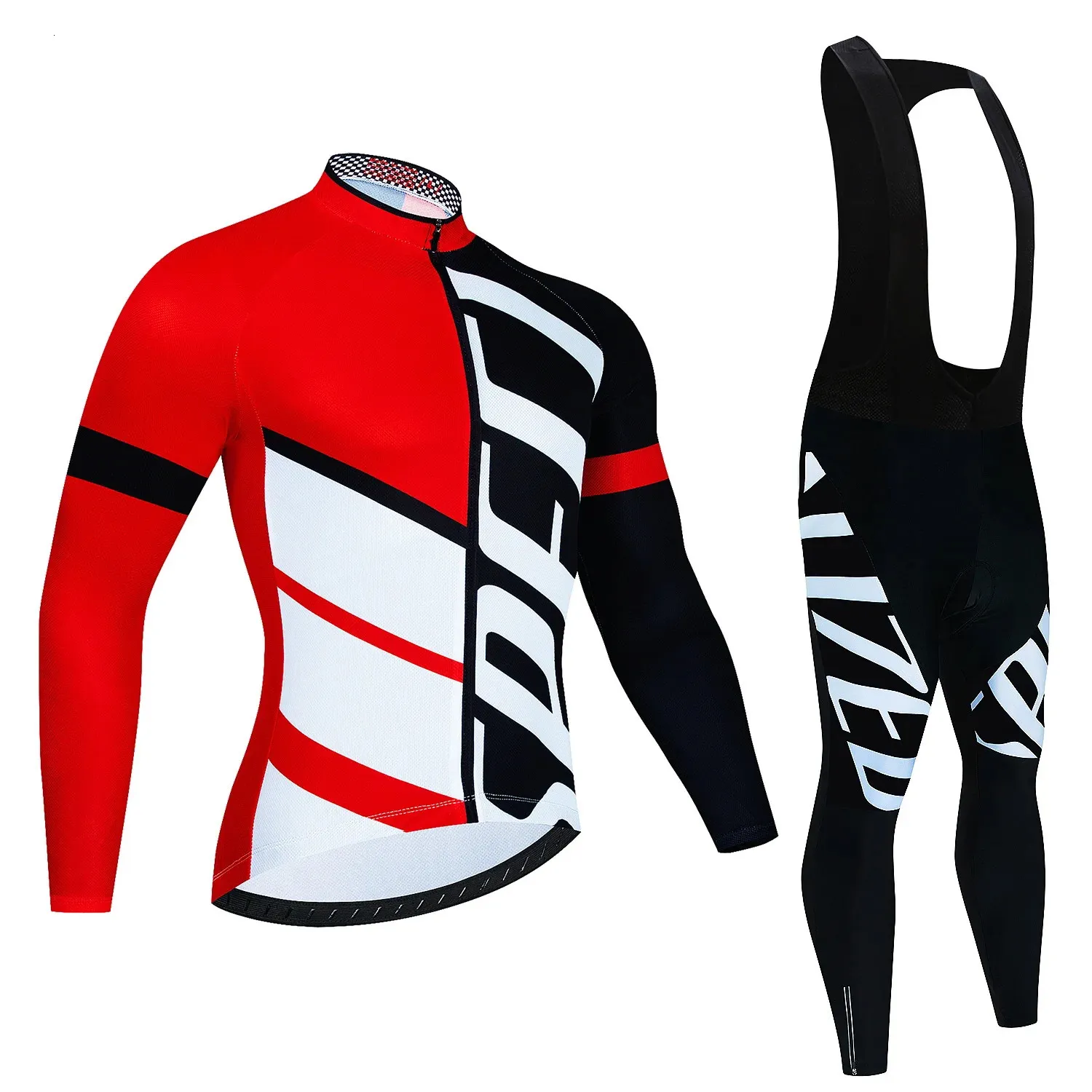 Camisa de ciclismo homem manga longa conjunto outono bicicleta roupas bib terno shorts distância maillot calças estofamento respirável masculino 231227
