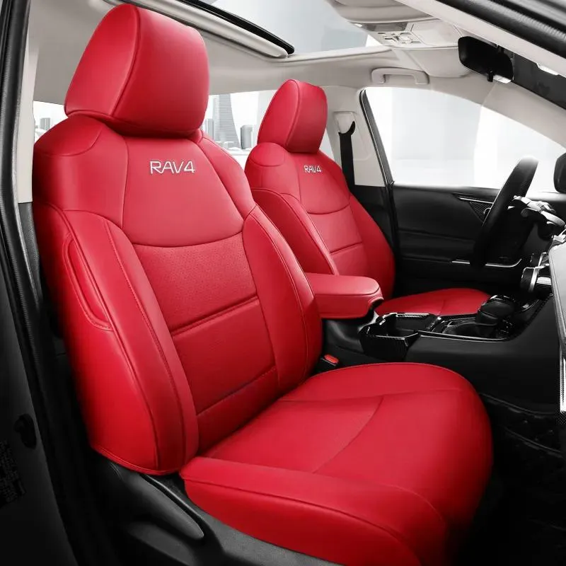 Covers Custom Fit Full Set Car Seat Covers For Toyota RAV4 Hybrid 20 22 Waterproof Faux Leather Cushion Rear back full package Internal