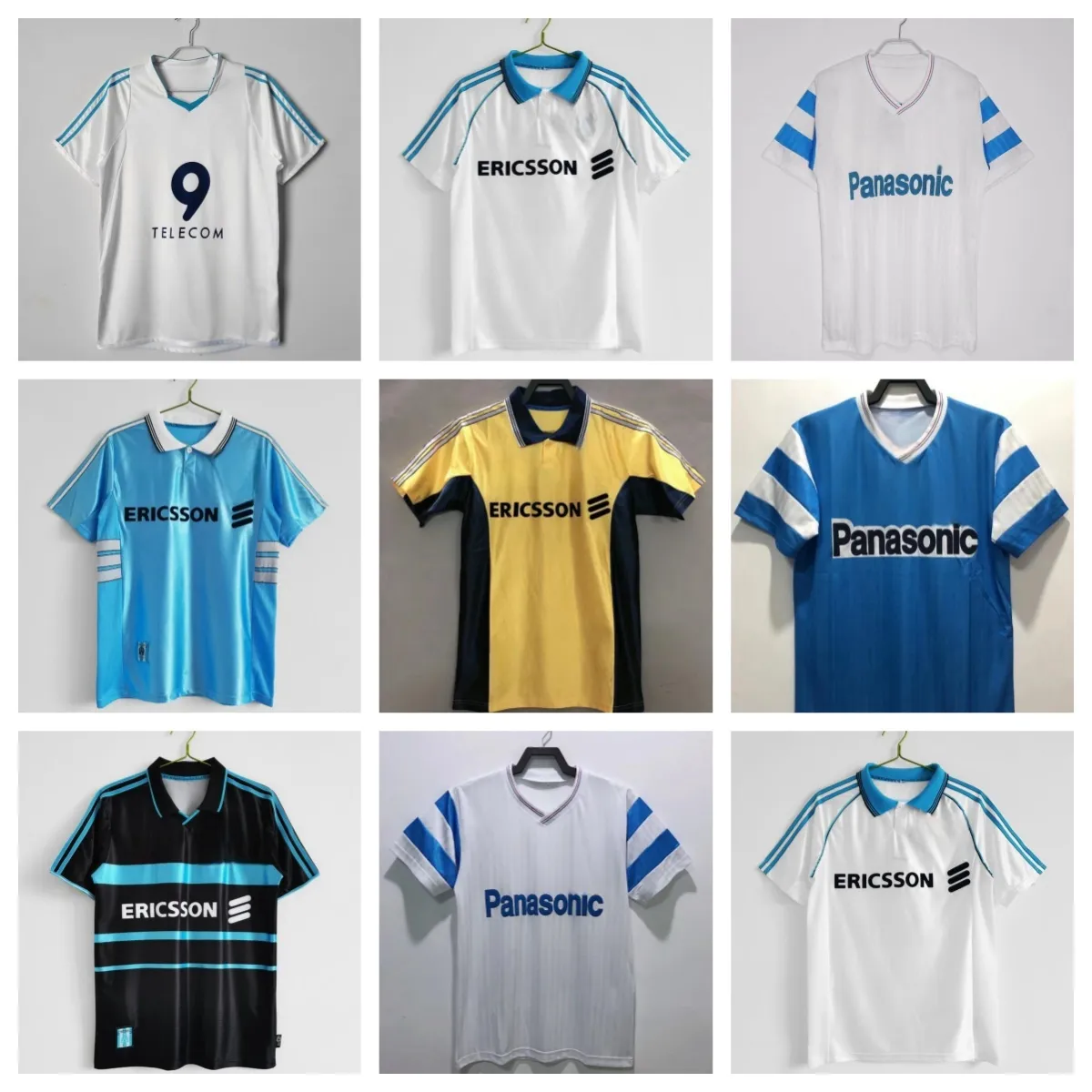 Maglia da calcio retrò del Marsiglia Maglia da calcio retrò 1990 1991 1992 1993 1998 1999 2000 2003 2004 2005 2006 2011 2012 Maglia da calcio vintage Marsiglia PIRES