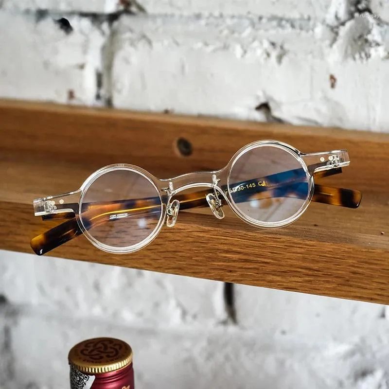 Montature per occhiali da sole Montature per occhiali da sole giapponesi fatte a mano montature rotonde piccole Personalità trasparente Occhiali da donna letterari Occhiali da vista miopia da uomo