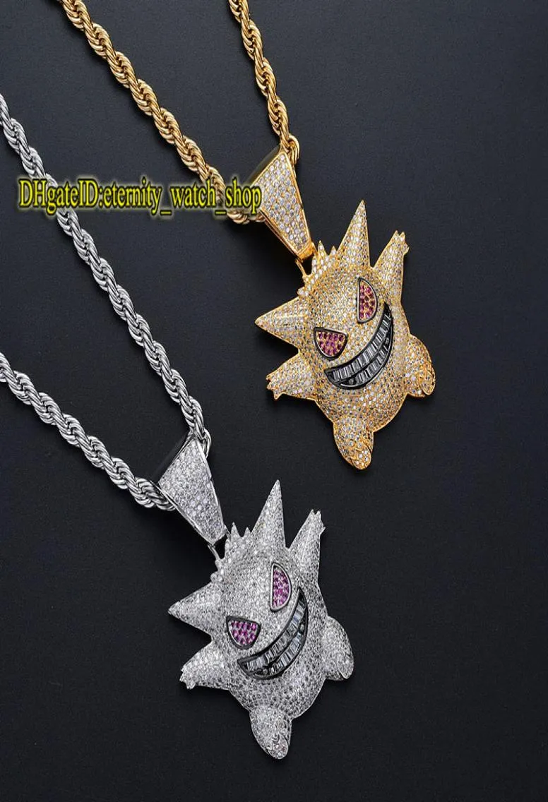 Barndomsminnen 900 3A Diamond Hip Hop Pendant Pet Geng Ghost Pendant Hiphop Hip Hop Iced Out Diamond Necklace Men039S Neckl3983107