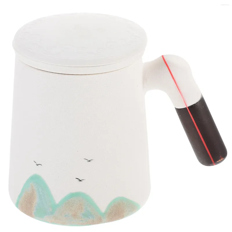Ensembles de vaisselle 1 ensemble de tasse de filtrage de thé passoire tasse d'eau en céramique avec boîte